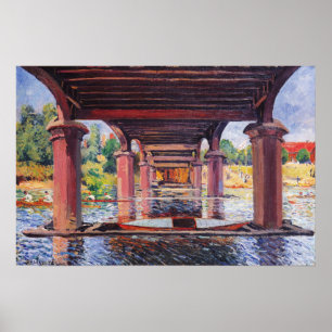 Sisley - Onder de brug bij Hampton Court 1874 Poster