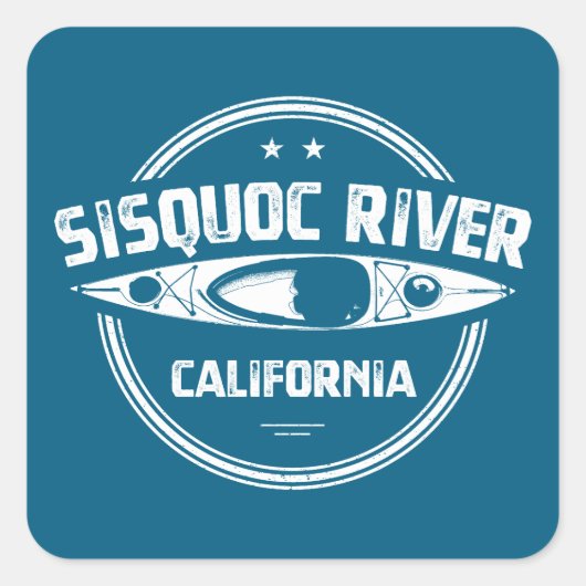Sisquoc River California Kayaking Vierkante Sticker (Voorkant)