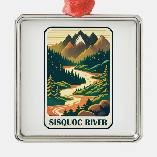 Sisquoc River California Kleuren Metalen Ornament (Voorkant)