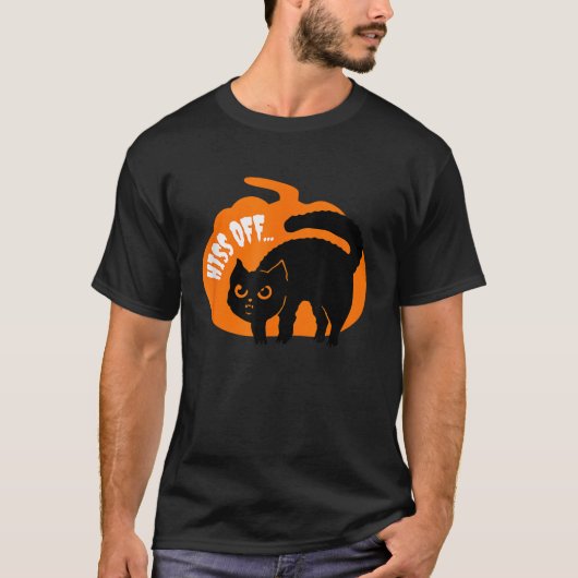 Siss Off Funny Black Cat Dierenvriend Halloween Pu T-shirt (Voorkant)