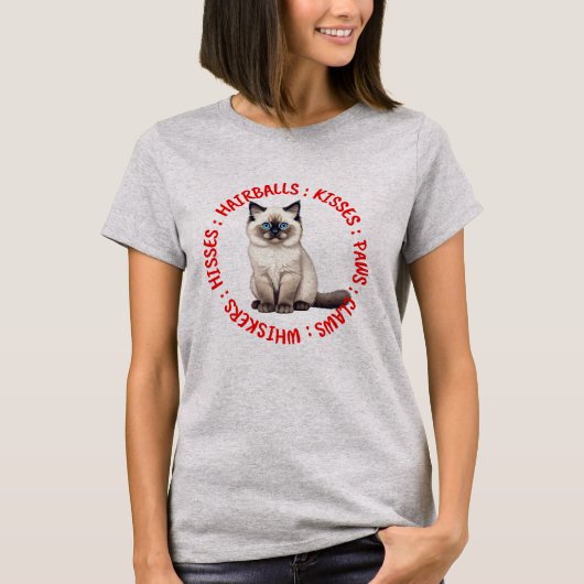 Sissen en kussen, Birman kat T-shirt (Voorkant)