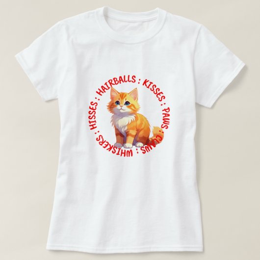 Sissen en kussen, gemberkat t-shirt (Design voorkant)