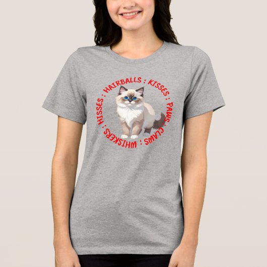Sissen en kussen, Ragdoll kat Tri-Blend Shirt (Voorkant)