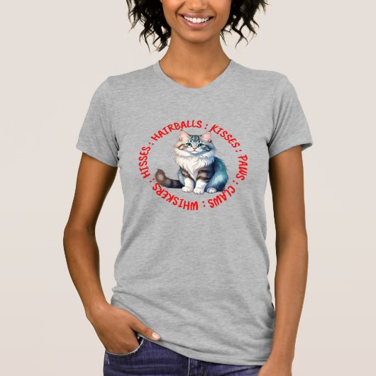 Sissen en kussen, Siberische kat T-shirt (Voorkant)