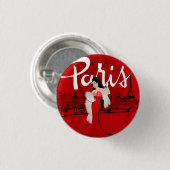 Sissend in Parijs Ronde Button 3,2 Cm (Voorkant /achterkant)