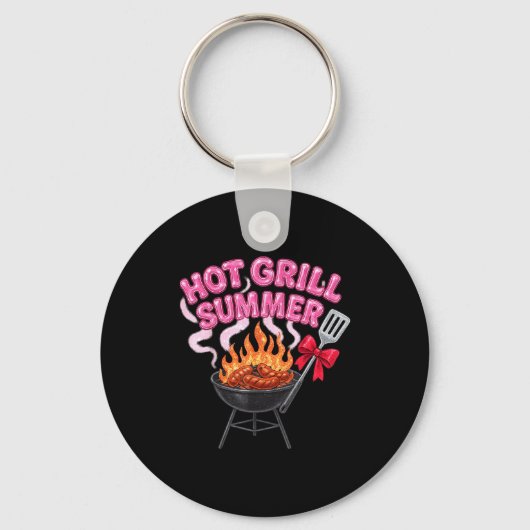 Sissend rooster zomer grappige bbq picknick worst sleutelhanger (Voorkant)