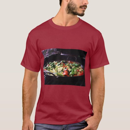 Sissend Veggie Pan Print T-shirt (Voorkant)