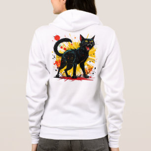 Sissende Defensieve Zwarte Kat Vrouwen Hoodie