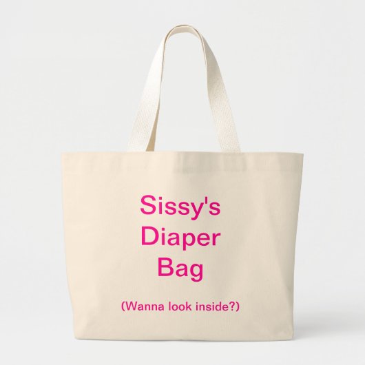 Sissy Diaper Bag Grote Tote Bag (Voorkant)