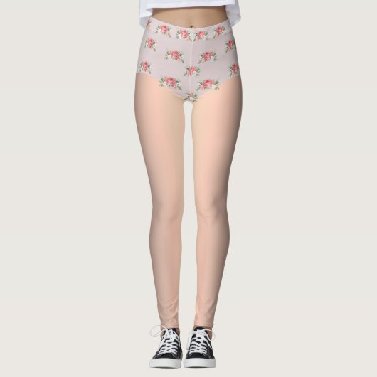 Sissy Floral Lingerie Chastity Hoesje Leggings (Voorkant)