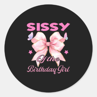 Sissy verjaardag meisje bijpassende coquette roze  ronde sticker