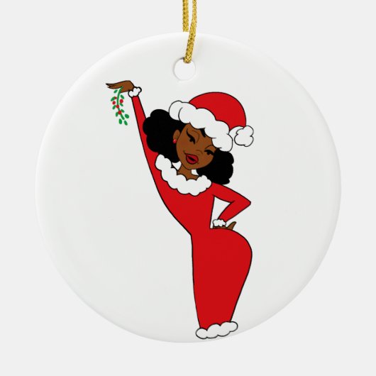 Sista Claus Almondy Keramisch Ornament (Voorkant)