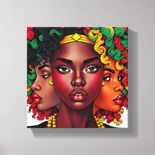 Sista vriendinnen zusters zusters zwarte meisjes m canvas afdruk