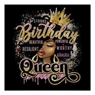 Sista Zwart Koningin Melanine Vrouw Zwart Meisje M Perfect Poster