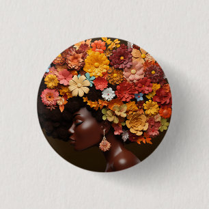 Sista Zwart Koningin Melanine Vrouw Zwart Meisje M Ronde Button 3,2 Cm