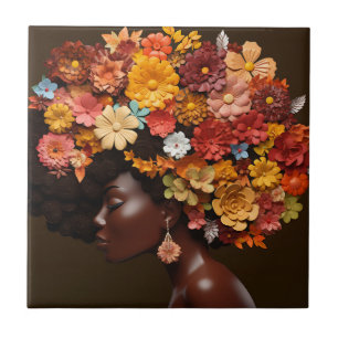 Sista Zwart Koningin Melanine Vrouw Zwart Meisje M Tegeltje