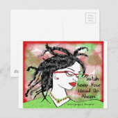Sistah houd je hoofd altijd omhoog briefkaart (Voorkant / Achterkant)