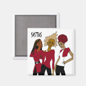 Sistas - Magneet (vierkant) (Voorkant / Achterkant)