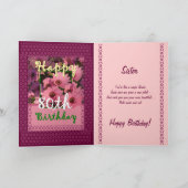 SISTER - 80e verjaardag met roze Daisy Flowers Kaart (Binnen)