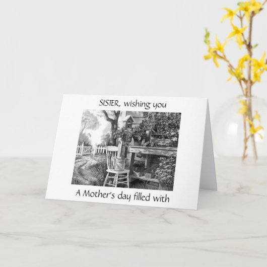 **SISTER** a MOTHER'S DAY FILLED WITH JOY Kaart (Gele Bloem)