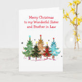 Sister and Brother in Law Christmas Greeting Card Kaart (Gele Bloem)