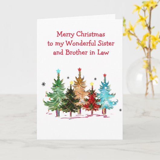 Sister and Brother in Law Christmas Greeting Card Kaart (Gele Bloem)