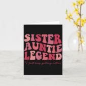 Sister Auntie Legend Groovy Funny Cool Aunties Clu Kaart (Gele Bloem)