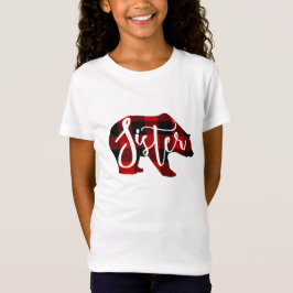 Sister Bear Rustic Red Buffalo Plaid Familie T-shirt