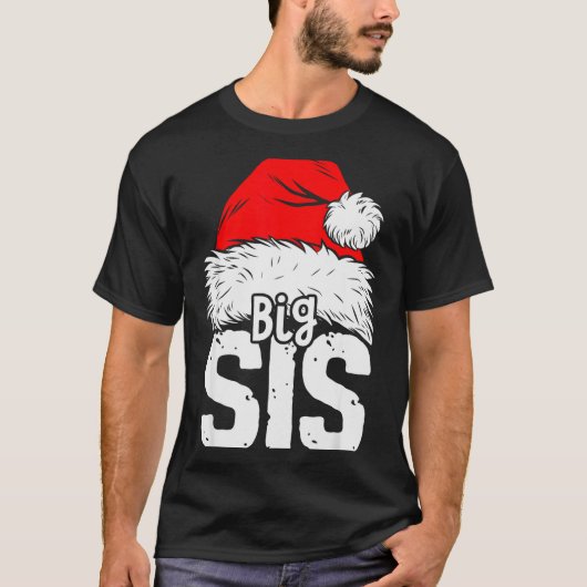 Sister Big Santa Christmas Family Matching Pyjamas T-shirt (Voorkant)