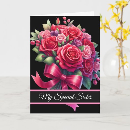 Sister Birthday Card Kaart (Gele Bloem)