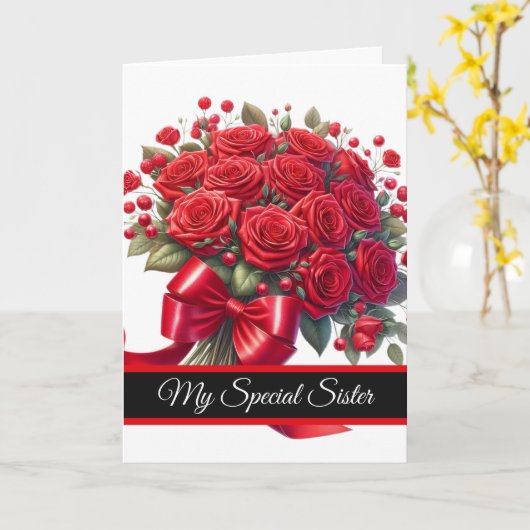 Sister Birthday Card Kaart (Gele Bloem)