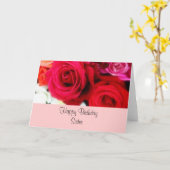 Sister Birthday Greeting Roses Kaart (Gele Bloem)