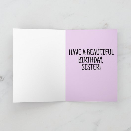 SISTER BIRTHDAY ROOS Wenskaart Kaart (Binnen)