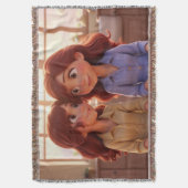 Sister Bond – Beautiful Sisters Illustration Art Deken (Voorkant Verticaal)