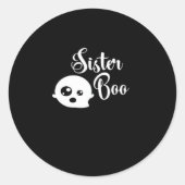 Sister Boo Halloween Classic Look Ronde Sticker (Voorkant)