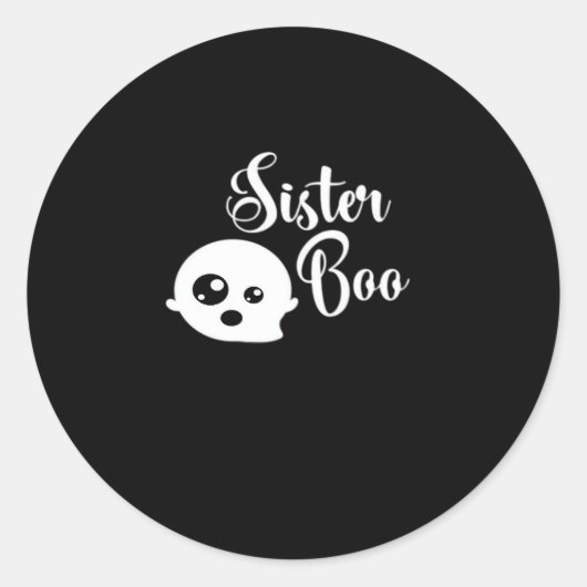 Sister Boo Halloween Classic Look Ronde Sticker (Voorkant)