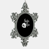 Sister Boo Halloween Classic Look Tin Sneeuwvlok Ornament (Links)