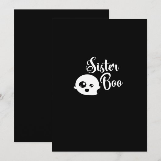 Sister Boo Halloween Feestdagenkaart (Voorkant / Achterkant)