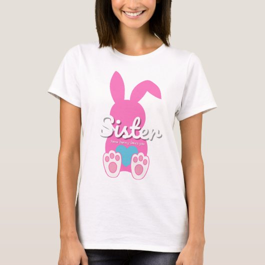Sister Bunny T-Shirt – Schattige Familie Paascadea (Voorkant)