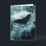 Sister Butterfly Verjaardag Kaart - Blue Butterfly<br><div class="desc">Sister Butterfly Verjaardag Kaart - Blue Butterfly Verjaardag Kaart</div>