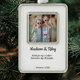 Sister Christmas Holiday Foto ingelijst Ornament