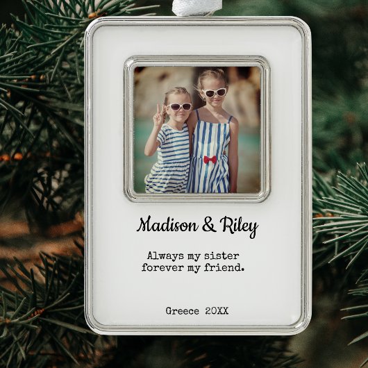 Sister Christmas Holiday Foto ingelijst Ornament