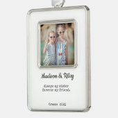 Sister Christmas Holiday Foto ingelijst Ornament (Links)