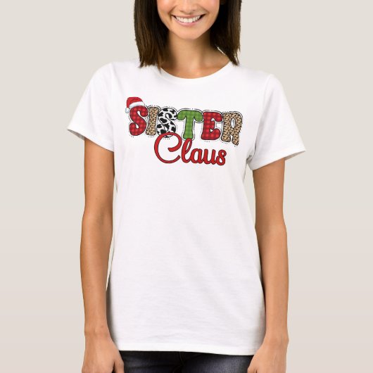 Sister Claus - Kerst Design T-shirt (Voorkant)