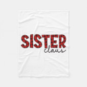 Sister Claus Xmas Christmas Red Plaid Pajama Famil Fleece Deken (Voorkant)