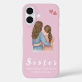 Sister Collage iPhone 16 Case – Same Hearts (Achterkant)