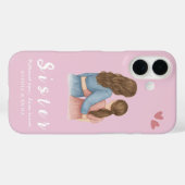 Sister Collage iPhone 16 Case – Same Hearts (Achterkant (horizontaal))