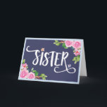 SISTER: De mooiste Bedankt van Word voor uw Kaart<br><div class="desc">Laat je zus weten dat je om deze kaart geeft met de boodschap aan de voorkant in het prachtige ontwerp van de waterverf voor kalligrafie, "SISTER". De binnenkant kan met een bericht van uw keus worden aangepast, maar heeft deze placeholder tekst: Zijn het meest BEAUTIFUL woord in de gehele WERELD,...</div>