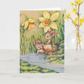 Sister Dearest - Schattige Mouse Art Kaart (Gele Bloem)