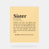 Sister Definition: beste vriend, vertrouweling Acryl Bord (Voorkant)